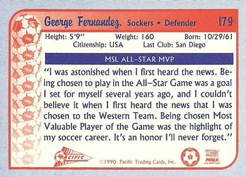 1990-91 Pacific MSL #179 George Fernandez Back