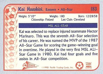1990-91 Pacific MSL #183 Kai Haaskivi Back