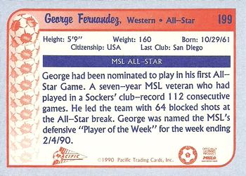 1990-91 Pacific MSL #199 George Fernandez Back