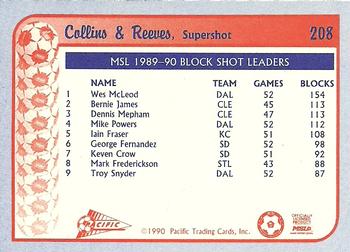 1990-91 Pacific MSL #208 Ben Collins / Dev Reeves Back
