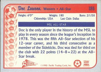 1990-91 Pacific MSL #186 Doc Lawson Back