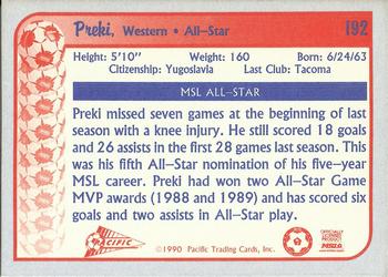 1990-91 Pacific MSL #192 Preki Back