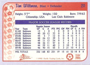 1990-91 Pacific MSL #20 Tim Wittman Back