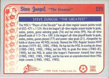 1990-91 Pacific MSL #220 Steve Zungul Back