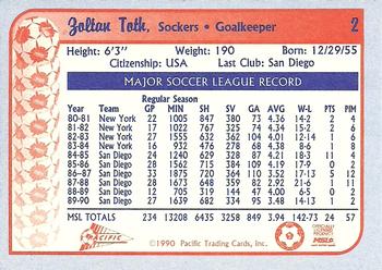 1990-91 Pacific MSL #2 Zoltan Toth Back