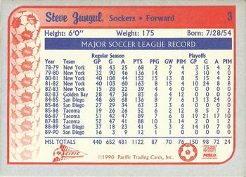 1990-91 Pacific MSL #3 Steve Zungul Back