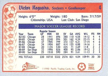 1990-91 Pacific MSL #4 Victor Nogueira Back