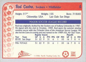 1990-91 Pacific MSL #6 Rod Castro Back