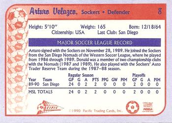 1990-91 Pacific MSL #8 Arturo Velazco Back