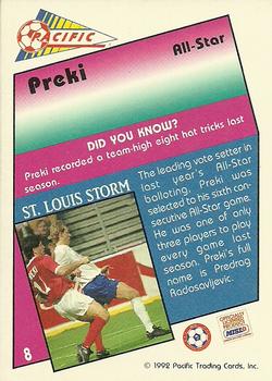 1991-92 Pacific MSL #8 Preki Back