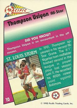 1991-92 Pacific MSL #10 Thompson Usiyan Back
