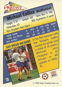 1991-92 Pacific MSL #13 Michael Collins Back