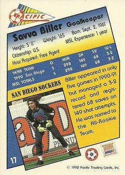1991-92 Pacific MSL #17 Savva Biller Back