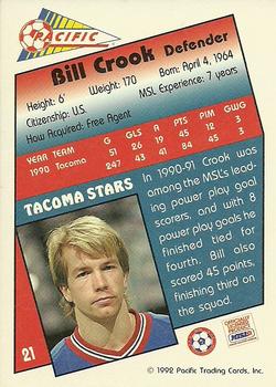 1991-92 Pacific MSL #21 Bill Crook Back