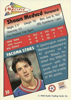 1991-92 Pacific MSL #30 Shawn Medved Back