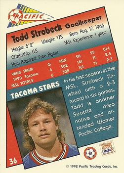 1991-92 Pacific MSL #36 Todd Strobeck Back
