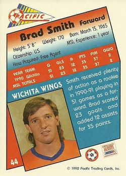 1991-92 Pacific MSL #44 Brad Smith Back