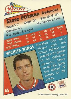1991-92 Pacific MSL #45 Steve Pittman Back