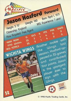 1991-92 Pacific MSL #52 Jason Hasford Back