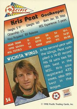 1991-92 Pacific MSL #54 Kris Peat Back
