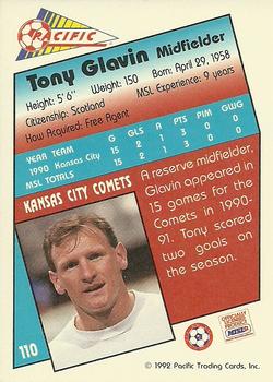 1991-92 Pacific MSL #110 Tony Glavin Back