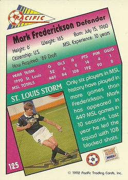 1991-92 Pacific MSL #125 Mark Frederickson Back