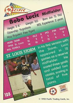 1991-92 Pacific MSL #128 Bobo Lucic Back