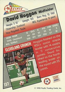1991-92 Pacific MSL #137 David Hoggan Back