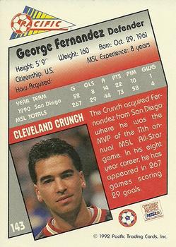 1991-92 Pacific MSL #143 George Fernandez Back