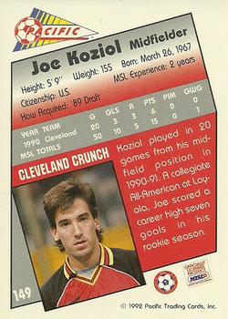 1991-92 Pacific MSL #149 Joe Koziol Back