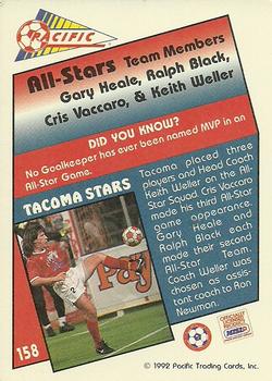 1991-92 Pacific MSL #158 MSL All Stars Back