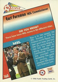1991-92 Pacific MSL #160 Earl Foreman Back