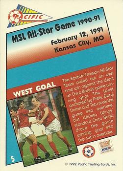 1991-92 Pacific MSL #5 West Goal Back
