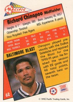 1991-92 Pacific MSL #62 Richard Chinapoo Back