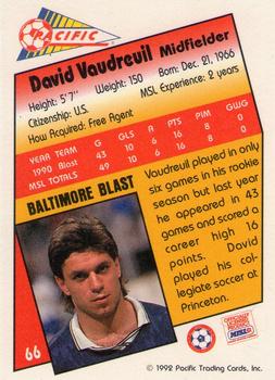 1991-92 Pacific MSL #66 David Vaudreuil Back