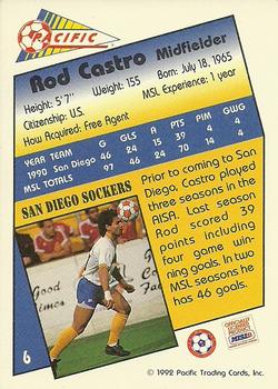 1991-92 Pacific MSL #6 Rod Castro Back