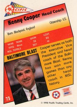 1991-92 Pacific MSL #73 Kenny Cooper Back