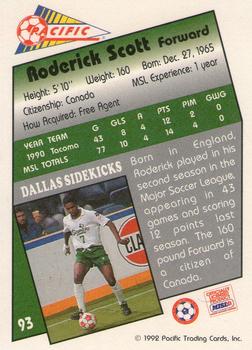 1991-92 Pacific MSL #93 Roderick Scott Back
