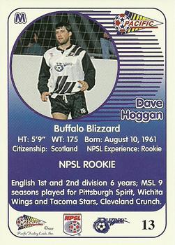 1993 Pacific NPSL #13 David Hoggan Back
