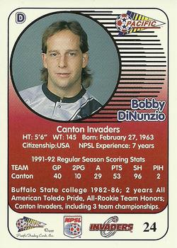 1993 Pacific NPSL #24 Bobby DiNunzio Back