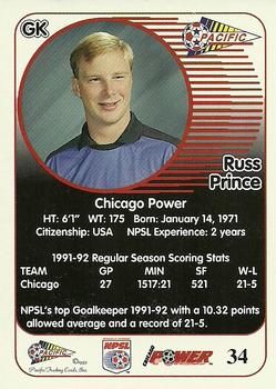 1993 Pacific NPSL #34 Russ Prince Back