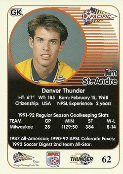 1993 Pacific NPSL #62 Jim St. Andre Back