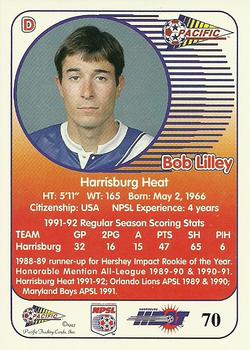 1993 Pacific NPSL #70 Bob Lilley Back