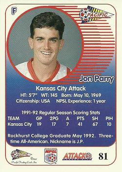 1993 Pacific NPSL #81 Jon Parry Back
