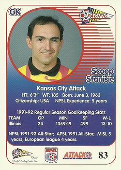 1993 Pacific NPSL #83 Scoop Stanisic Back