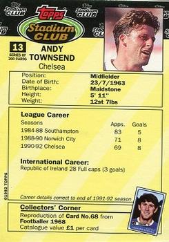 1992 Stadium Club #13 Andy Townsend Back