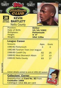 1992 Stadium Club #28 Kevin Bartlett Back