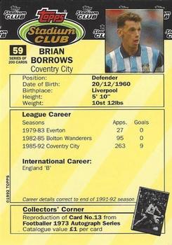 1992 Stadium Club #59 Brian Borrows Back