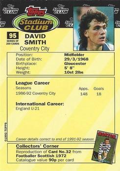 1992 Stadium Club #95 David Smith Back