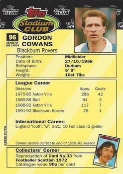 1992 Stadium Club #96 Gordon Cowans Back